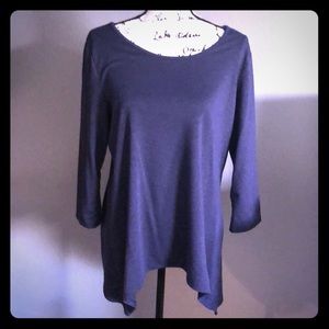 Navy blue lightweight 3/4 sleeve sweatshirt L